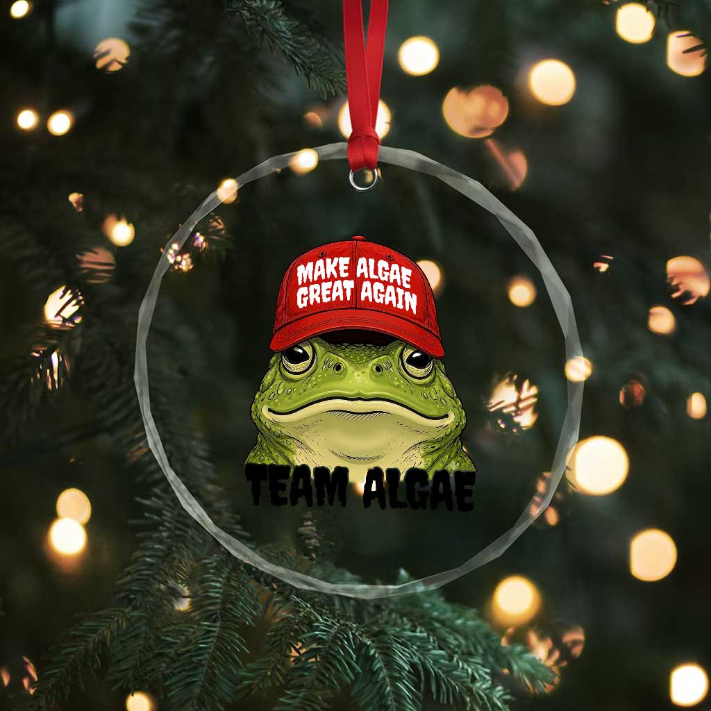 Make Algae Great Again Crystal Glass Ornament Funny Political Satire Nature Lover Gift