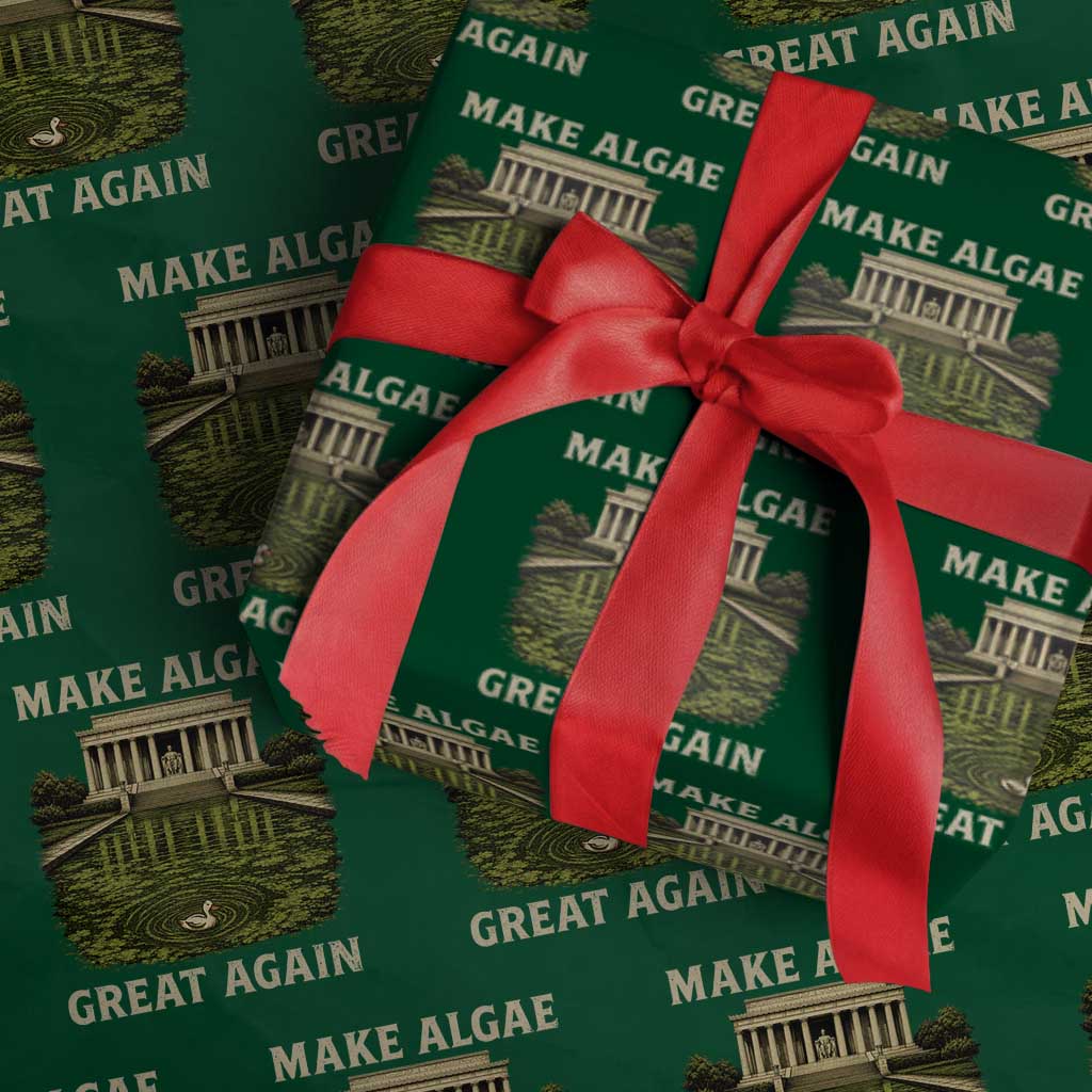 Make Algae Great Again Wrapping Paper Roll Funny Lincoln Memorial Reflecting Pool