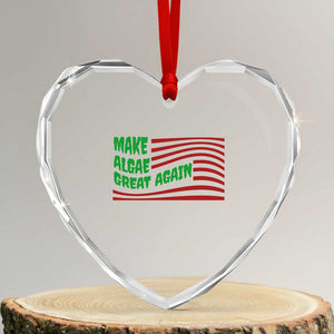 Make Algae Great Again Heart Crystal Glass Ornament Funny Political Satire American Flag Meme TS14 Transparent Glass 3'' Heart Print Your Wear