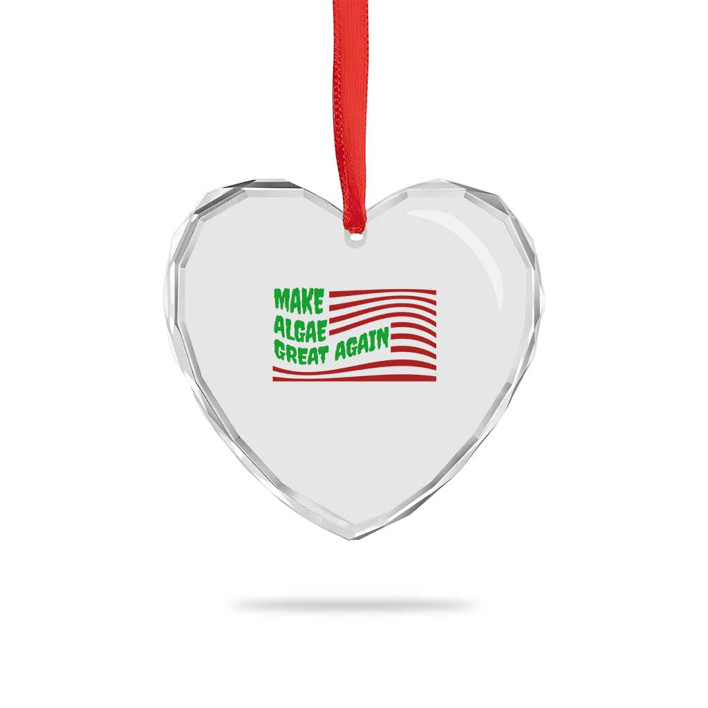 Make Algae Great Again Heart Crystal Glass Ornament Funny Political Satire American Flag Meme TS14 Print Your Wear
