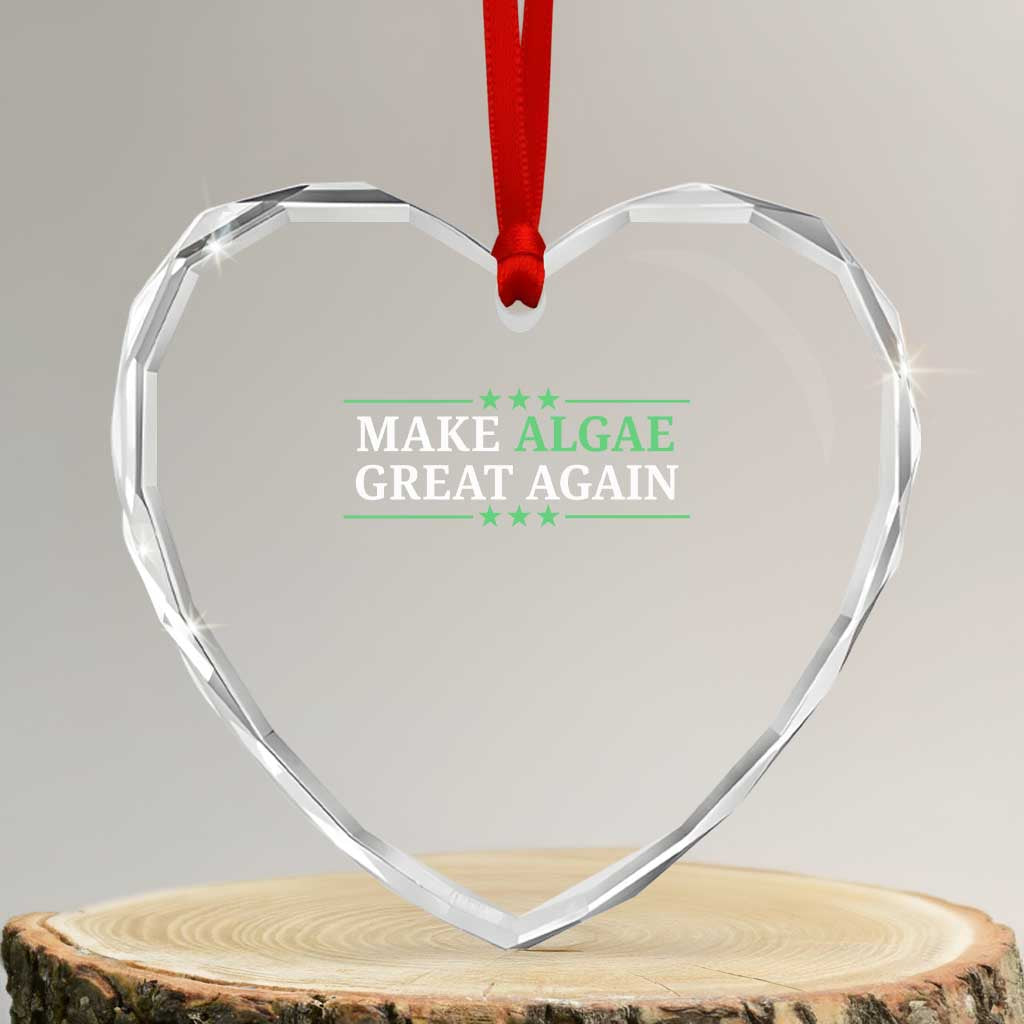 Make Algae Great Again Heart Crystal Glass Ornament Funny Political Satire Lincoln Reflecting Pool