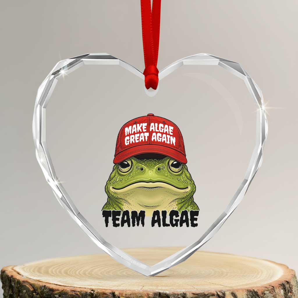 Make Algae Great Again Heart Crystal Glass Ornament Funny Political Satire Nature Lover Gift TS14 Transparent Glass 3'' Heart Print Your Wear