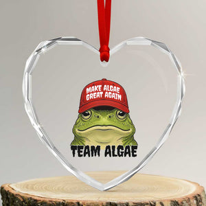 Make Algae Great Again Heart Crystal Glass Ornament Funny Political Satire Nature Lover Gift TS14 Transparent Glass 3'' Heart Print Your Wear