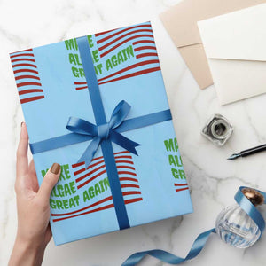 Make Algae Great Again Wrapping Paper Roll Funny Political Satire American Flag Meme TS14 Light Blue Print Your Wear