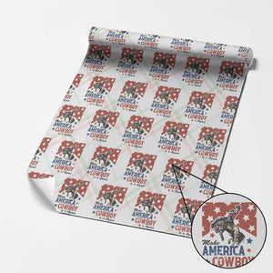 Make America Cowboy Again Patriotic Western Wrapping Paper Roll Bucking Bronco Star Spangled USA Flag Inspired Country TS02 Christmas Plaid Print Your Wear