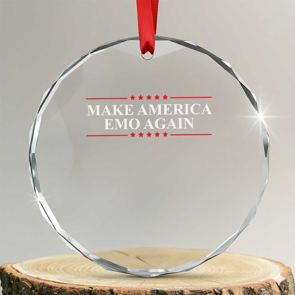 Make America Emo Again Crystal Glass Ornament Funny Goth Gothic US TS10 Transparent Glass 3'' Circle Print Your Wear