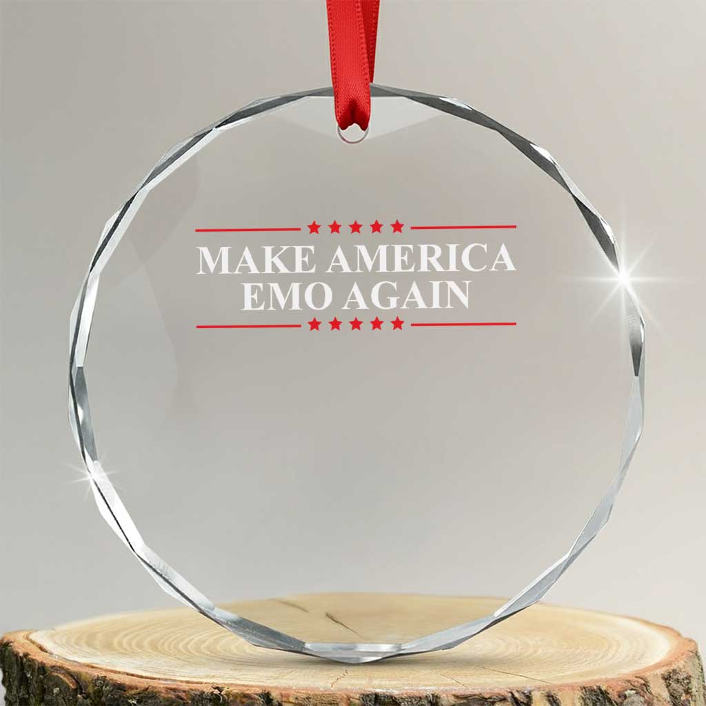 Make America Emo Again Crystal Glass Ornament Funny Goth Gothic US TS10 Transparent Glass 3'' Circle Print Your Wear
