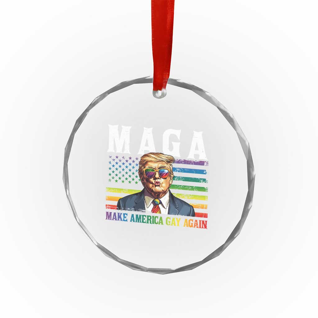 Make America Gay Again Crystal Glass Ornament LGBTQ Political Satire TS12 Print Your Wear
