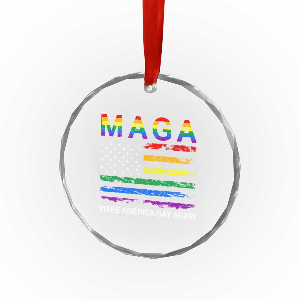 Make America Gay Again LGBTQ Pride Crystal Glass Ornament Funny Political Pride Graphic TS12 Print Your Wear