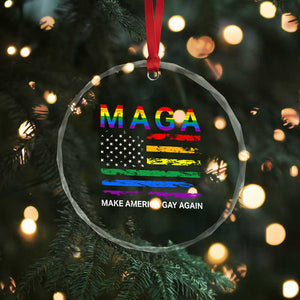 Make America Gay Again LGBTQ Pride Crystal Glass Ornament Funny Political Pride Graphic TS12 Print Your Wear