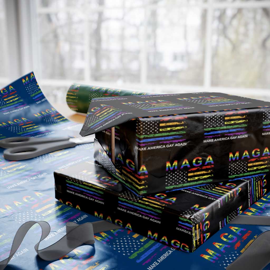 Make America Gay Again LGBTQ Pride Wrapping Paper Roll Funny Political Pride Graphic