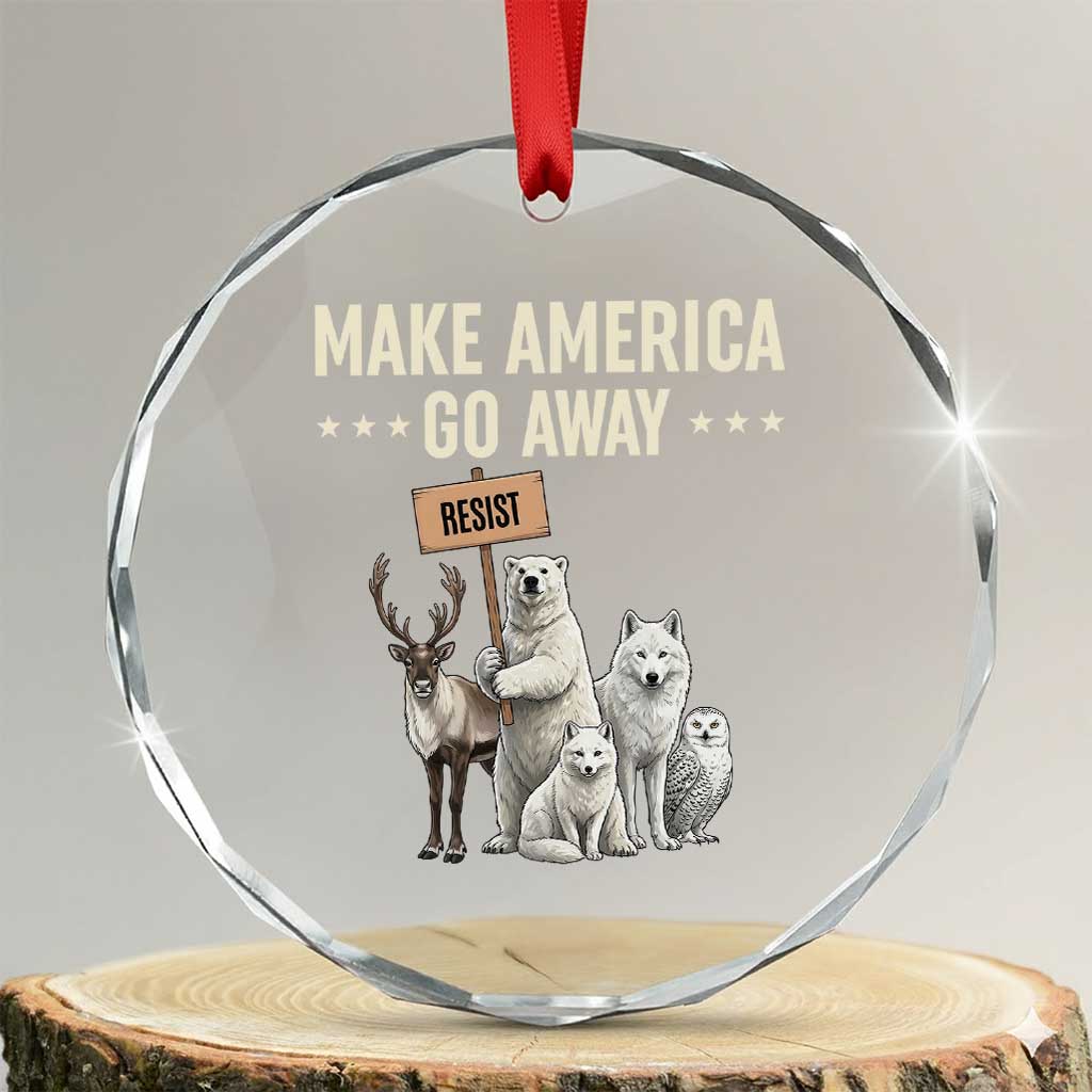 Make America Go Away Crystal Glass Ornament Greenland Support Gift TS12 Transparent Glass 3'' Circle Print Your Wear