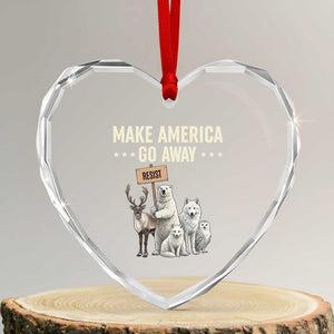 Make America Go Away Heart Crystal Glass Ornament Greenland Support Gift TS12 Transparent Glass 3'' Heart Print Your Wear