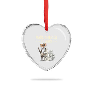 Make America Go Away Heart Crystal Glass Ornament Greenland Support Gift TS12 Print Your Wear