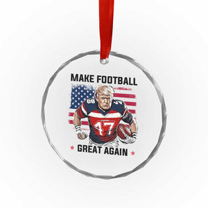 Make American Football Great Again Crystal Glass Ornament Funny Trump US Flag Vintage TS02 Print Your Wear
