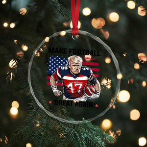 Make American Football Great Again Crystal Glass Ornament Funny Trump US Flag Vintage TS02 Print Your Wear