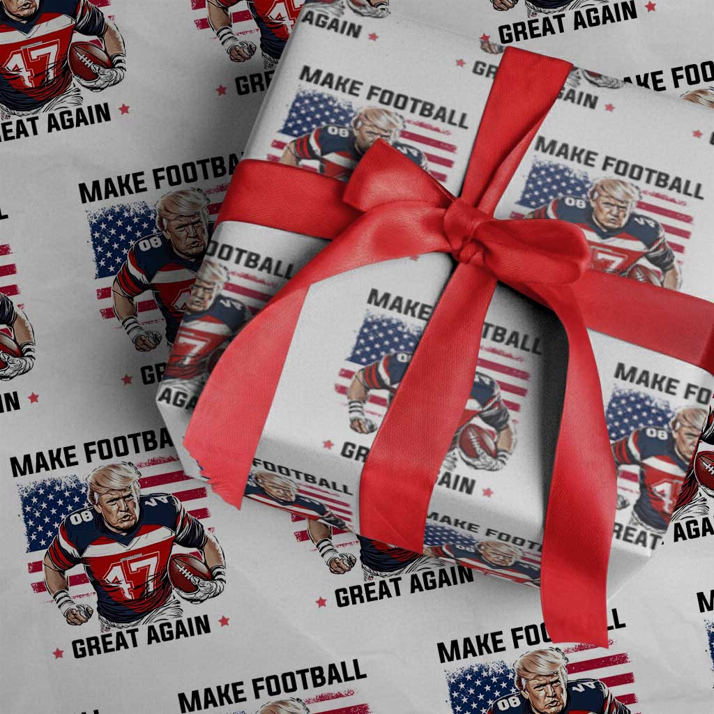 Make American Football Great Again Wrapping Paper Roll Funny Trump US Flag Vintage TS02 White Print Your Wear