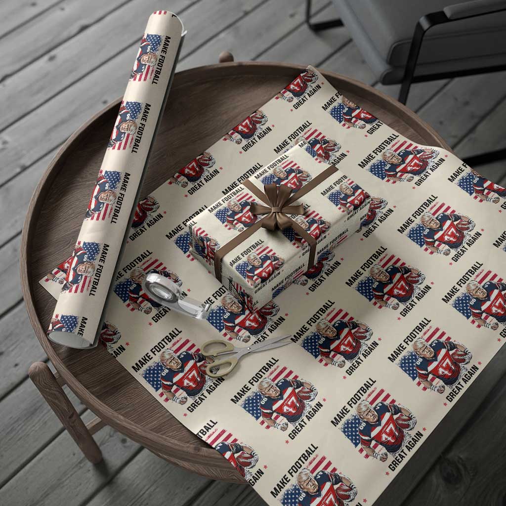 Make American Football Great Again Wrapping Paper Roll Funny Trump US Flag Vintage TS02 Beige Print Your Wear