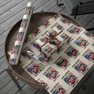 Make American Football Great Again Wrapping Paper Roll Funny Trump US Flag Vintage TS02 Beige Print Your Wear