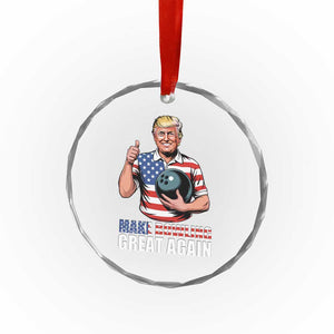 Make Bowling Great Again Crystal Glass Ornament Funny Trump Bowling Gift TS12 Print Your Wear