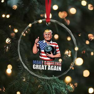 Make Bowling Great Again Crystal Glass Ornament Funny Trump Bowling Gift TS12 Print Your Wear