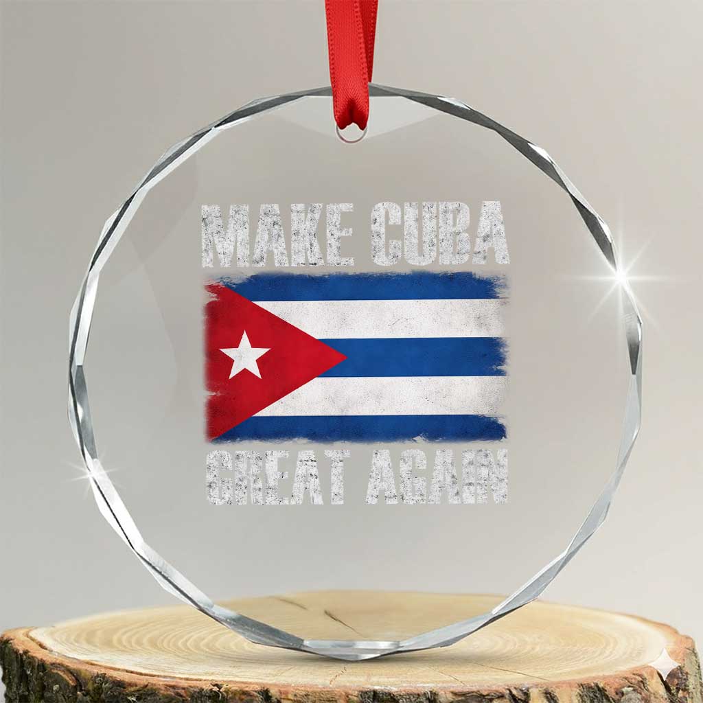 Make Cuba Great Again Crystal Glass Ornament Vintage Cuban Map TS11 Transparent Glass 3'' Circle Print Your Wear