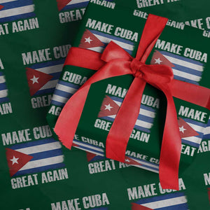 Make Cuba Great Again Wrapping Paper Roll Vintage Cuban Map TS11 Green Print Your Wear