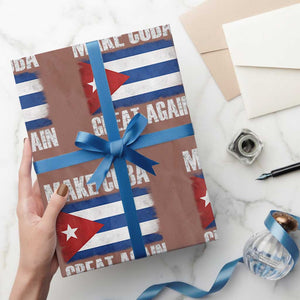Make Cuba Great Again Wrapping Paper Roll Vintage Cuban Map TS11 Mocha Print Your Wear