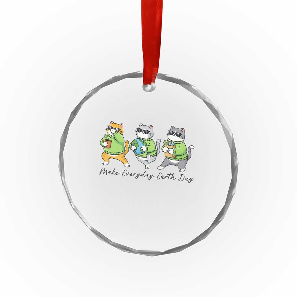 Make Everyday Earth Day Crystal Glass Ornament Eco Friendly Cat Lover TS12 Print Your Wear