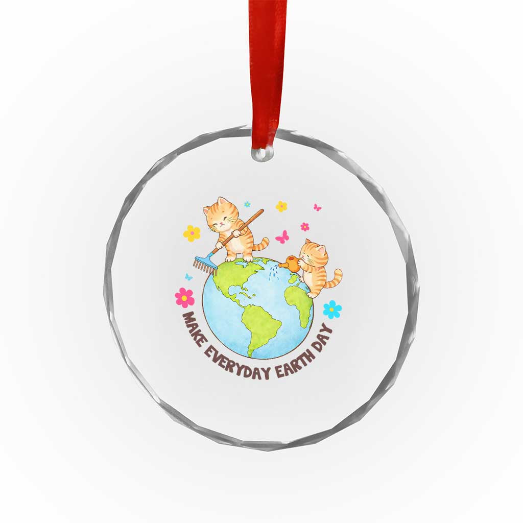 Make Everyday Earth Day Crystal Glass Ornament Funny Cat Lover Gift TS12 Print Your Wear