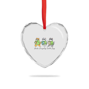 Make Everyday Earth Day Heart Crystal Glass Ornament Eco Friendly Cat Lover TS12 Print Your Wear