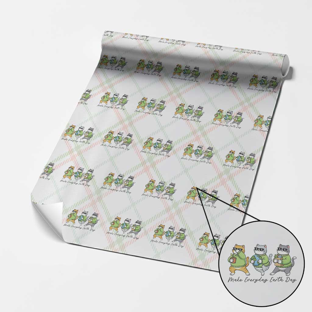 Make Everyday Earth Day Wrapping Paper Roll Eco Friendly Cat Lover TS12 Christmas Plaid Print Your Wear