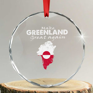 Make Greenland Great Again Crystal Glass Ornament Act USA 51st State Greenland TS11 Transparent Glass 3'' Circle Print Your Wear