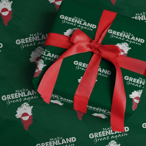 Make Greenland Great Again Wrapping Paper Roll Act USA 51st State Greenland TS11 Green Print Your Wear