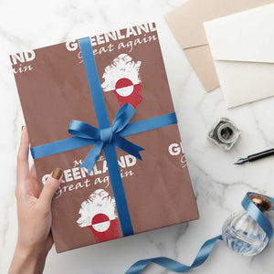 Make Greenland Great Again Wrapping Paper Roll Act USA 51st State Greenland TS11 Mocha Print Your Wear