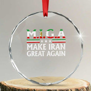 Make Iran Great Again Crystal Glass Ornament MIGA Emblem Of Iran Persian Lion Flag TS11 Transparent Glass 3'' Circle Print Your Wear