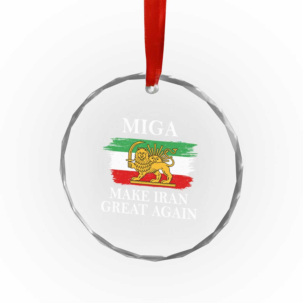 Make Iran Great Again Patriotic MIGA Crystal Glass Ornament Lion and Sun Flag Iranian Revolution TS02 Print Your Wear