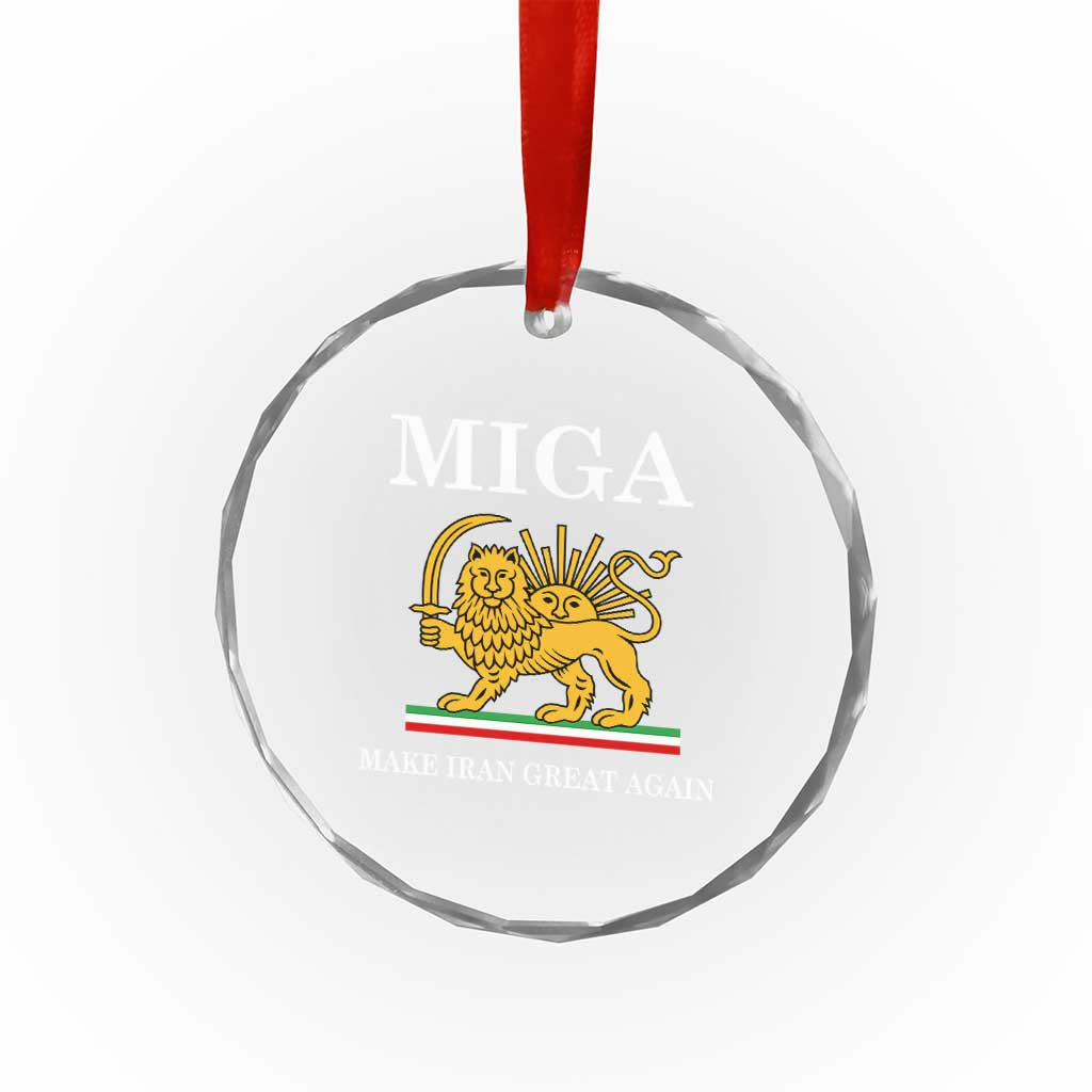 Make Iran Great Again Patriotic MIGA Crystal Glass Ornament Lion and Sun Iranian Revolution Freedom Supporters TS02 Print Your Wear