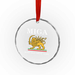 Make Iran Great Again Patriotic MIGA Crystal Glass Ornament Lion and Sun Iranian Revolution Freedom Supporters TS02 Print Your Wear