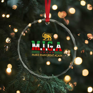 Make Iran Great Again Patriotic MIGA Crystal Glass Ornament Lion and Sun Persian Flag Freedom Iranian Revolution TS02 Print Your Wear