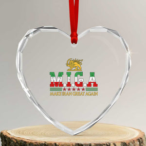 Make Iran Great Again Patriotic MIGA Heart Crystal Glass Ornament Lion and Sun Persian Flag Freedom Iranian Revolution TS02 Transparent Glass 3'' Heart Print Your Wear