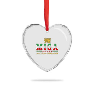 Make Iran Great Again Patriotic MIGA Heart Crystal Glass Ornament Lion and Sun Persian Flag Freedom Iranian Revolution TS02 Print Your Wear