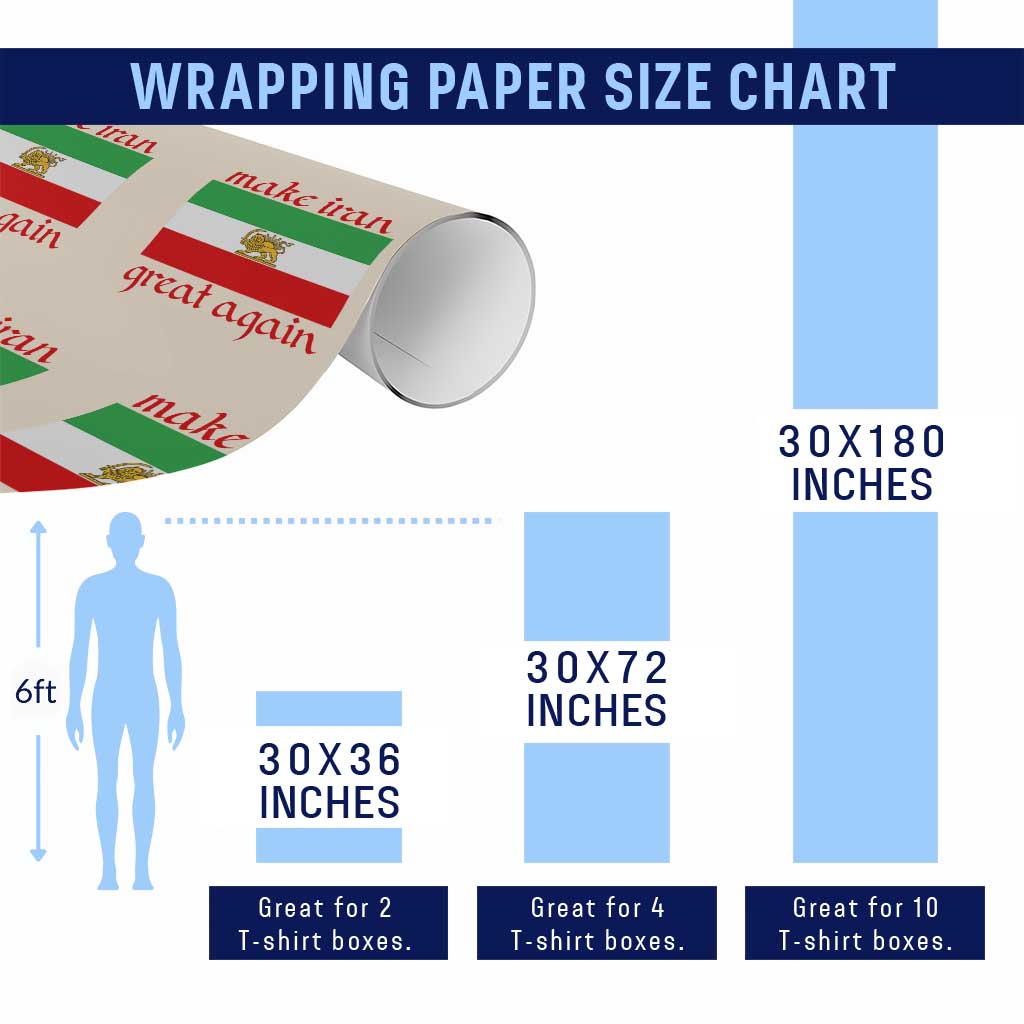 Make Iran Great Again Wrapping Paper Roll Vintage Lion and Sun Flag Patriotic Iranian Pride TS02 Print Your Wear
