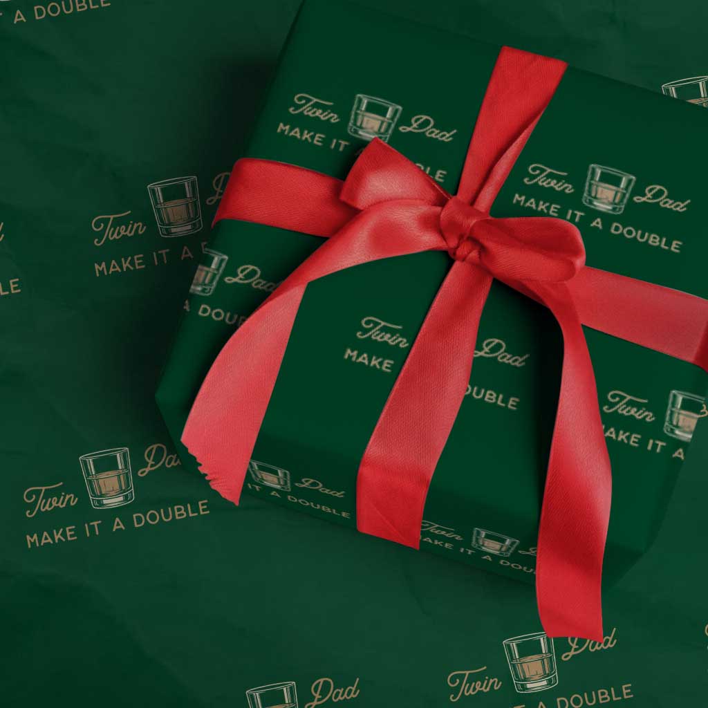Make It A Double Twin Dad Wrapping Paper Roll Expecting Fathers Day Gift TS12 Green Print Your Wear