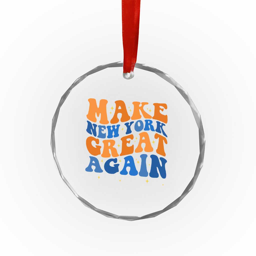 Make New York Great Again Crystal Glass Ornament Retro Wave Graphic TS12 Print Your Wear