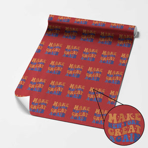 Make New York Great Again Wrapping Paper Roll Retro Wave Graphic TS12 Red Print Your Wear