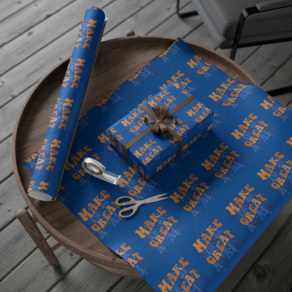 Make New York Great Again Wrapping Paper Roll Retro Wave Graphic TS12 Blue Print Your Wear