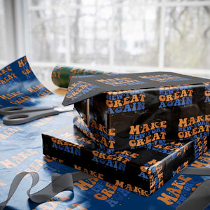 Make New York Great Again Wrapping Paper Roll Retro Wave Graphic TS12 Black Print Your Wear