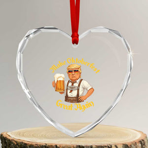 Make Oktoberfest Great Again Heart Crystal Glass Ornament Funny Trump Bavarian Beer Festival Drinking Party TS02 Transparent Glass 3'' Heart Print Your Wear