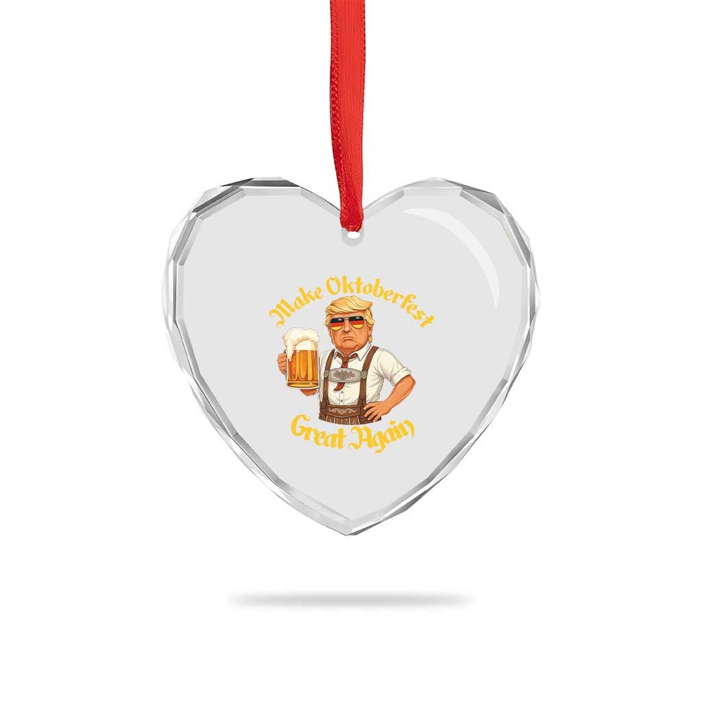 Make Oktoberfest Great Again Heart Crystal Glass Ornament Funny Trump Bavarian Beer Festival Drinking Party TS02 Print Your Wear